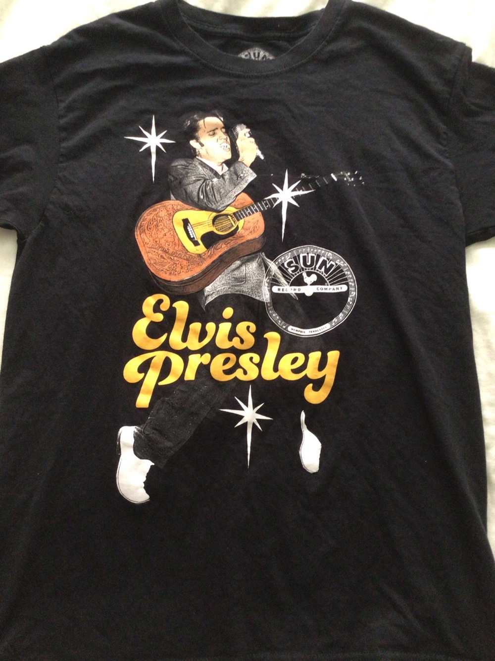 Elvis Presley Sun Record Company Graphic Black Tee - Medium